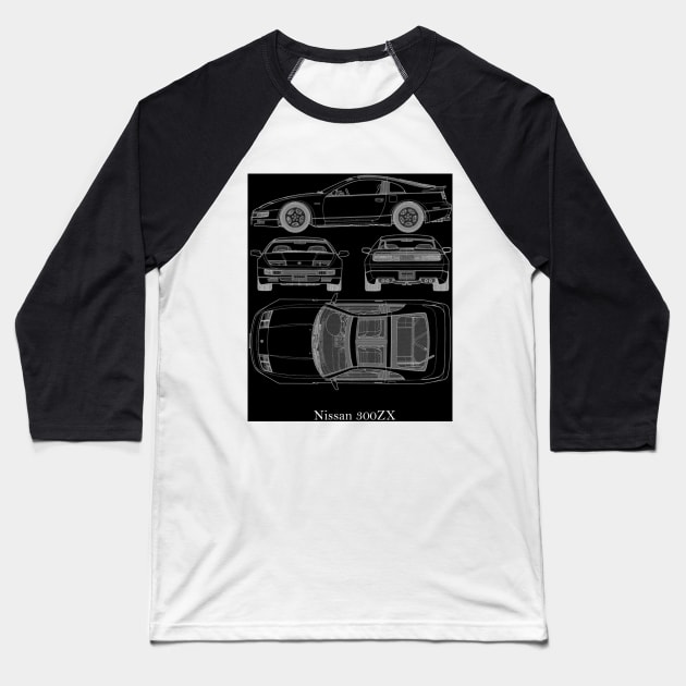 Nissan 300zx Baseball T-Shirt by AliceEye555